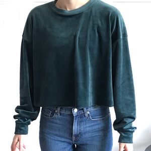 Wild Fable cropped velour top